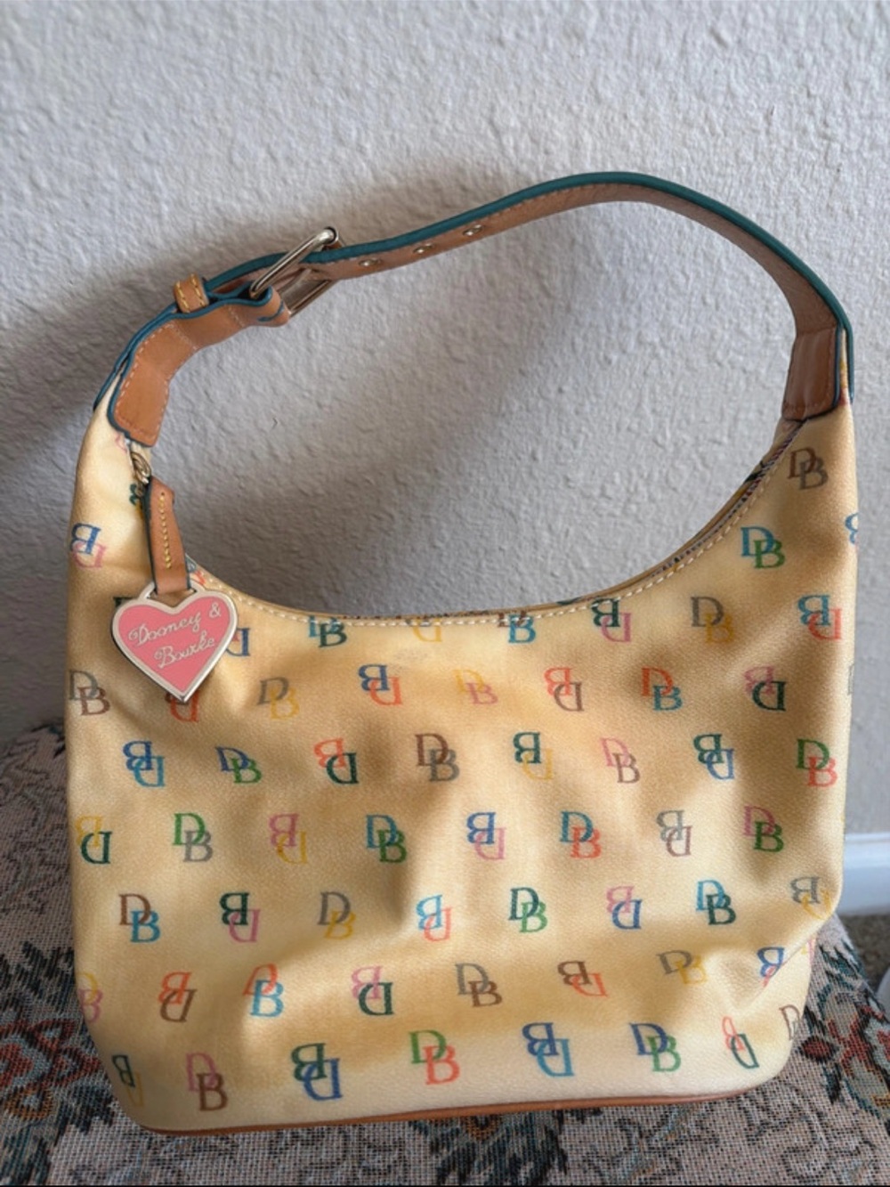 Dooney & Bourke Yellow Multicolor Logo Hobo